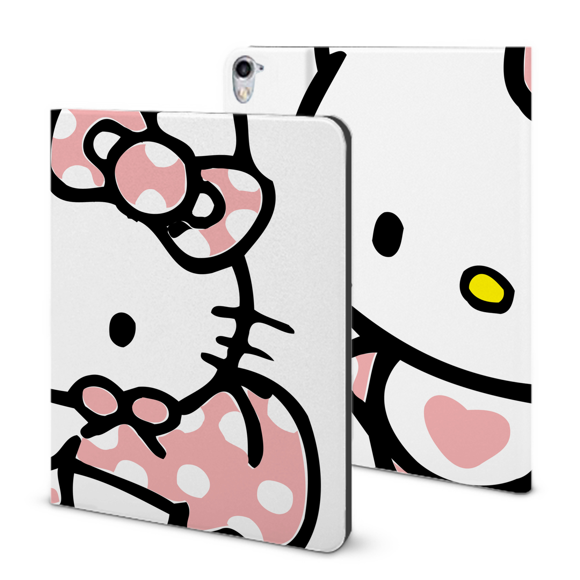 （画像用） Hello Kitty ハローキティ IPad ケース ブック型 PUレザー TPU 耐衝撃 軽量 薄型 ペン収納なし 全面保護 IPad 各モデル対応